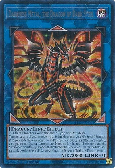 Darkness Metal, the Dragon of Dark Steel (Silver) (BLC1-EN044) [Battles of Legend: Chapter 1]