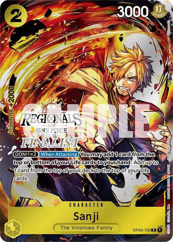 Sanji (Online Regional 2024) [Finalist] (OP03-102) [One Piece Promotion Cards]