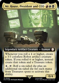 Mr. House, President and CEO (Extended Art) (Surge Foil) (949) [Universes Beyond: Fallout]