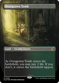 Overgrown Tomb (Borderless) (278) [Ravnica: Clue Edition]