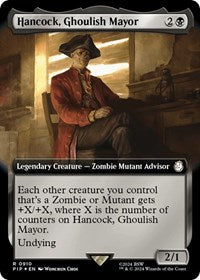Hancock, Ghoulish Mayor (Extended Art) (Surge Foil) (910) [Universes Beyond: Fallout]