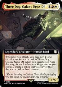 Three Dog, Galaxy News DJ (Extended Art) (Surge Foil) (958) [Universes Beyond: Fallout]