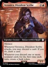 Veronica, Dissident Scribe (Extended Art) (Surge Foil) (923) [Universes Beyond: Fallout]