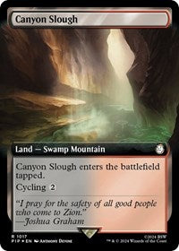 Canyon Slough (Extended Art) (Surge Foil) (1017) [Universes Beyond: Fallout]