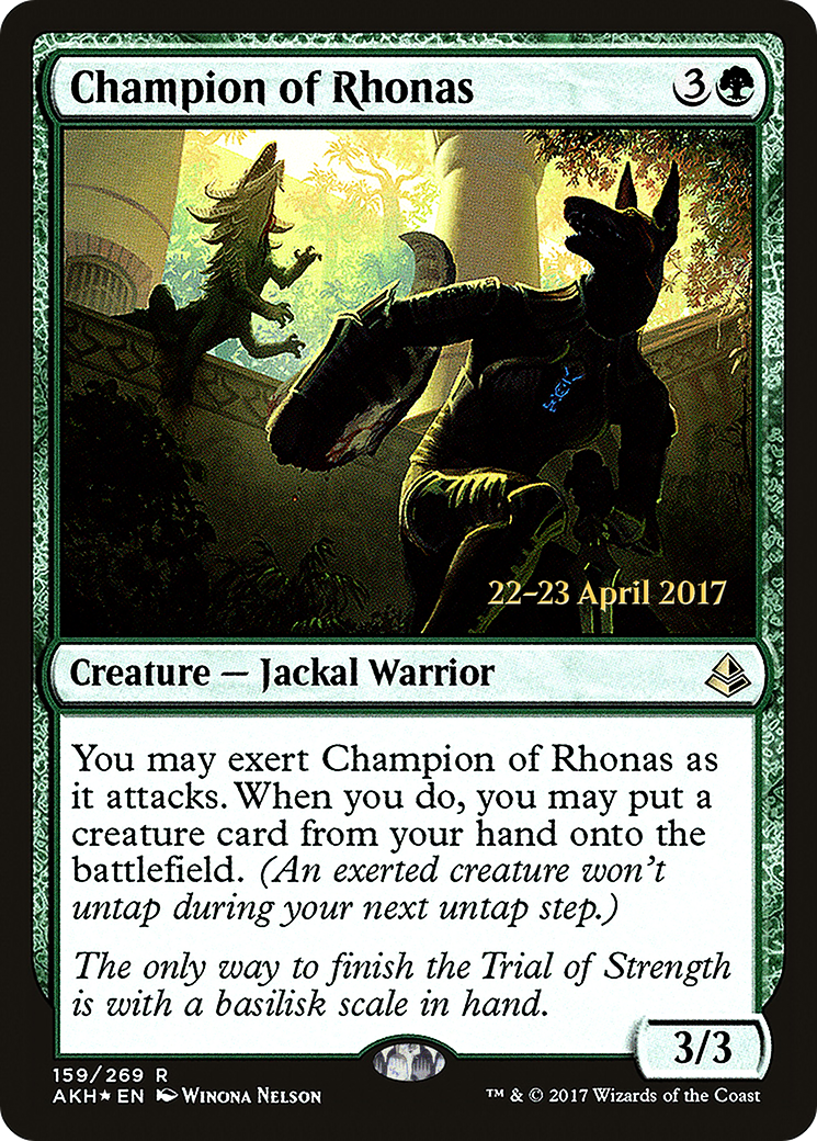 Champion of Rhonas (PRE-159) - Amonkhet Promos Foil