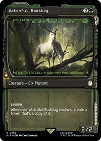Watchful Radstag (Showcase) (Surge Foil) (863) [Universes Beyond: Fallout]