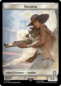 Soldier (0004) // Treasure (0019) Double-Sided Token (4 // 19) [Universes Beyond: Fallout]