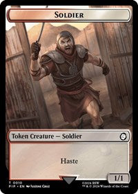 Soldier (0010) // Warrior Double-Sided Token (10 // 5) [Universes Beyond: Fallout]