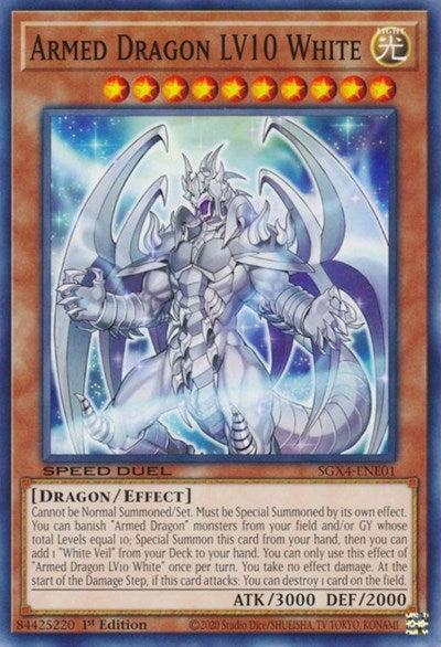 Armed Dragon LV10 White (SGX4-ENE01) [Speed Duel GX: Midterm Destruction]