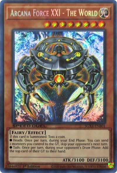 Arcana Force XXI - The World (Secret Rare) (SGX4-ENB01) [Speed Duel GX: Midterm Destruction]