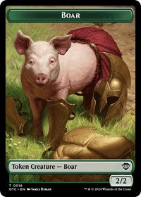 Boar // Treasure Double-Sided Token (16 // 18) [Commander: Outlaws of Thunder Junction]