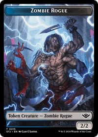 Zombie Rogue Token (15) [Outlaws of Thunder Junction]