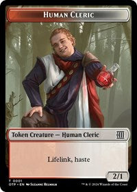 Human Cleric Token (1) [Outlaws of Thunder Junction: Breaking News]