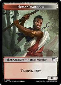 Human Warrior Token (3) [Outlaws of Thunder Junction: Breaking News]