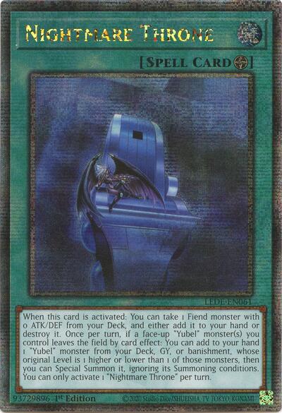 Nightmare Throne (Quarter Century Secret Rare) (LEDE-EN061) [Legacy of Destruction]