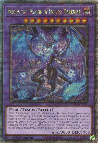 Veidos the Dragon of Endless Darkness (Quarter Century Secret Rare) (LEDE-EN092) [Legacy of Destruction]