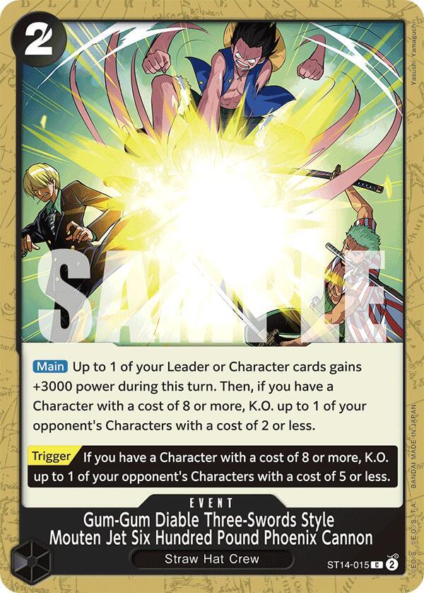 Gum-Gum Diable Three-Swords Style Mouten Jet Six Hundred Pound Phoenix Cannon (ST14-015) [Starter Deck 14: 3D2Y]