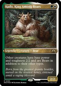 Kudo, King Among Bears (Foil Etched) (490) [Modern Horizons 3]