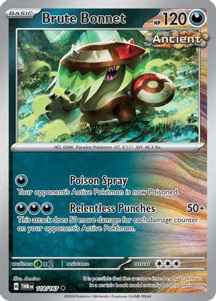 Brute Bonnet 118/167  - Reverse Holofoil SV06 Twilight Masquerade - Uncommon