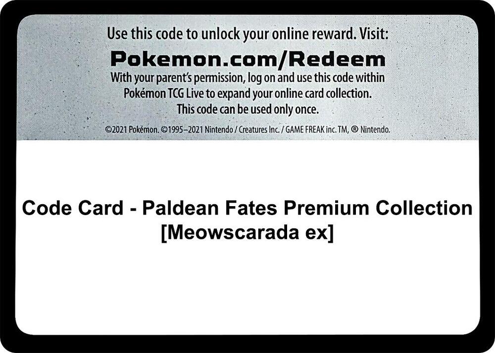 Code Card - Paldean Fates Premium Collection [Meowscarada ex] [SV: Paldean Fates]
