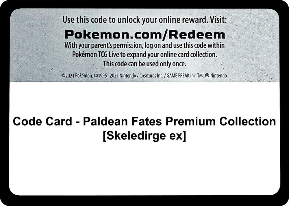 Code Card - Paldean Fates Premium Collection [Skeledirge ex] [SV: Paldean Fates]