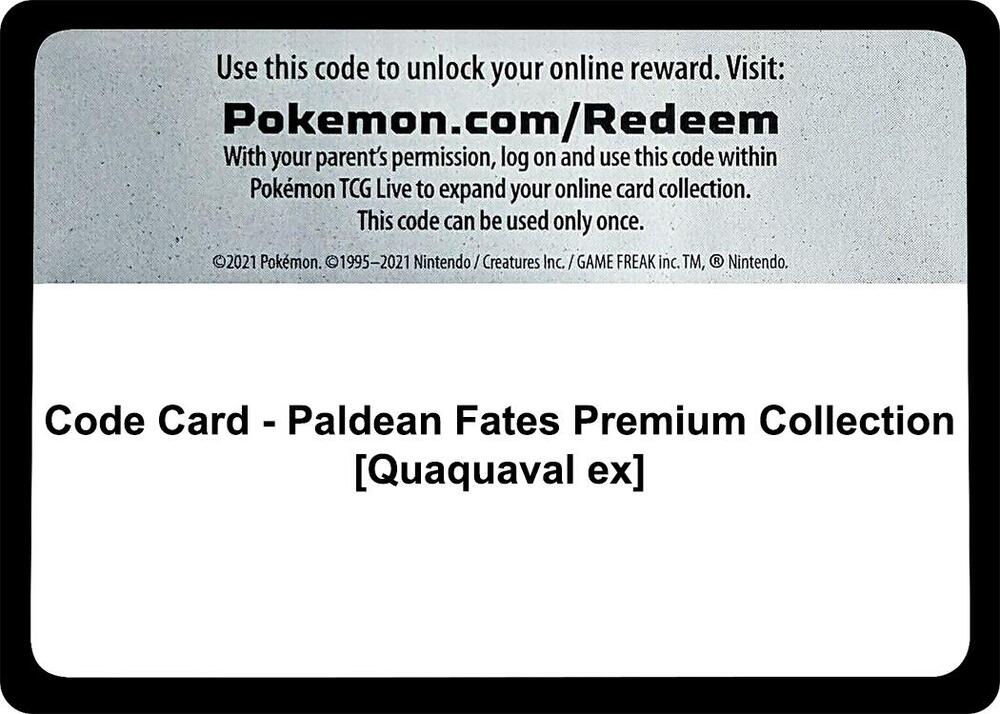 Code Card - Paldean Fates Premium Collection [Quaquaval ex] [SV: Paldean Fates]
