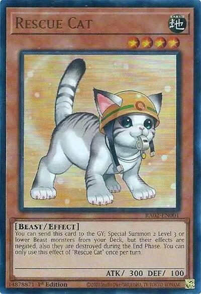 Rescue Cat (Alternate Art) (UR) (RA02-EN001) [25th Anniversary Rarity Collection II]