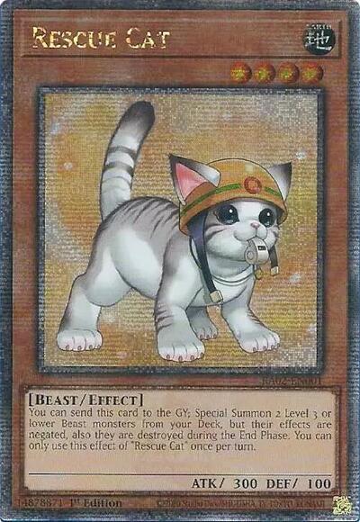 Rescue Cat (Alternate Art) (Quarter Century Secret Rare) (RA02-EN001) [25th Anniversary Rarity Collection II]