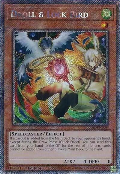 Droll & Lock Bird (Alternate Art) (Platinum Secret Rare) (RA02-EN006) [25th Anniversary Rarity Collection II]