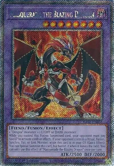 Masquerade the Blazing Dragon (Platinum Secret Rare) (RA02-EN022) [25th Anniversary Rarity Collection II]