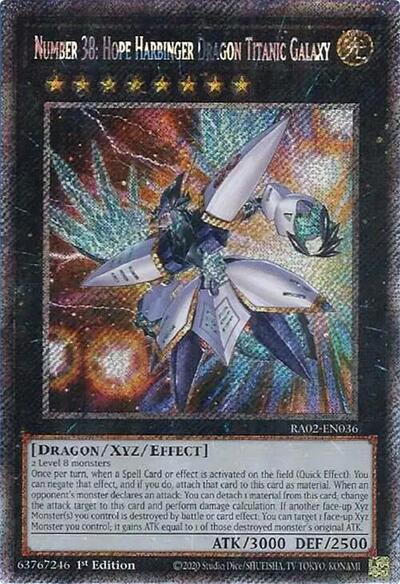 Number 38: Hope Harbinger Dragon Titanic Galaxy (Platinum Secret Rare) (RA02-EN036) [25th Anniversary Rarity Collection II]