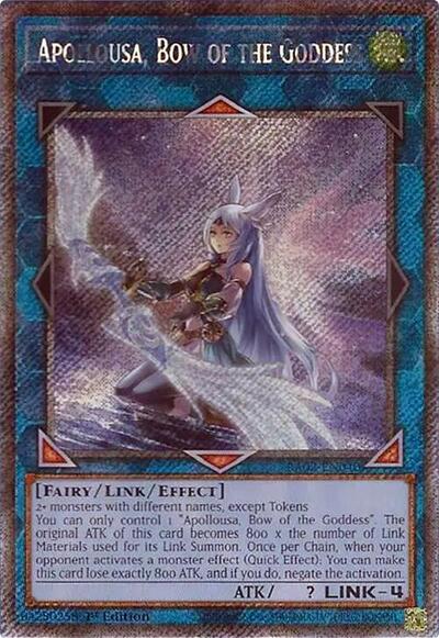 Apollousa, Bow of the Goddess (Alternate Art) (Platinum Secret Rare) (RA02-EN040) [25th Anniversary Rarity Collection II]