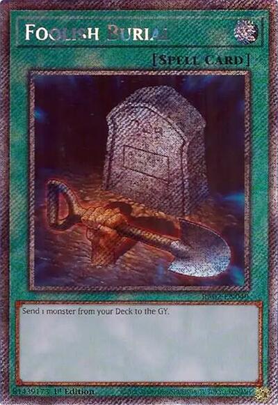 Foolish Burial (Platinum Secret Rare) (RA02-EN049) [25th Anniversary Rarity Collection II]