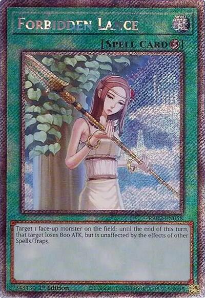 Forbidden Lance (Platinum Secret Rare) (RA02-EN058) [25th Anniversary Rarity Collection II]