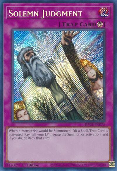 Solemn Judgment (Secret Rare) (RA02-EN075) [25th Anniversary Rarity Collection II]