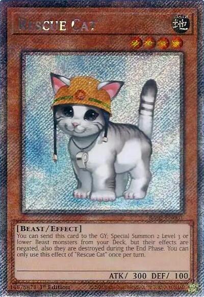 Rescue Cat (Platinum Secret Rare) (RA02-EN001) [25th Anniversary Rarity Collection II]