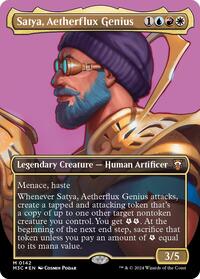 Satya, Aetherflux Genius (Borderless) (Ripple Foil) (142) [Commander: Modern Horizons 3]