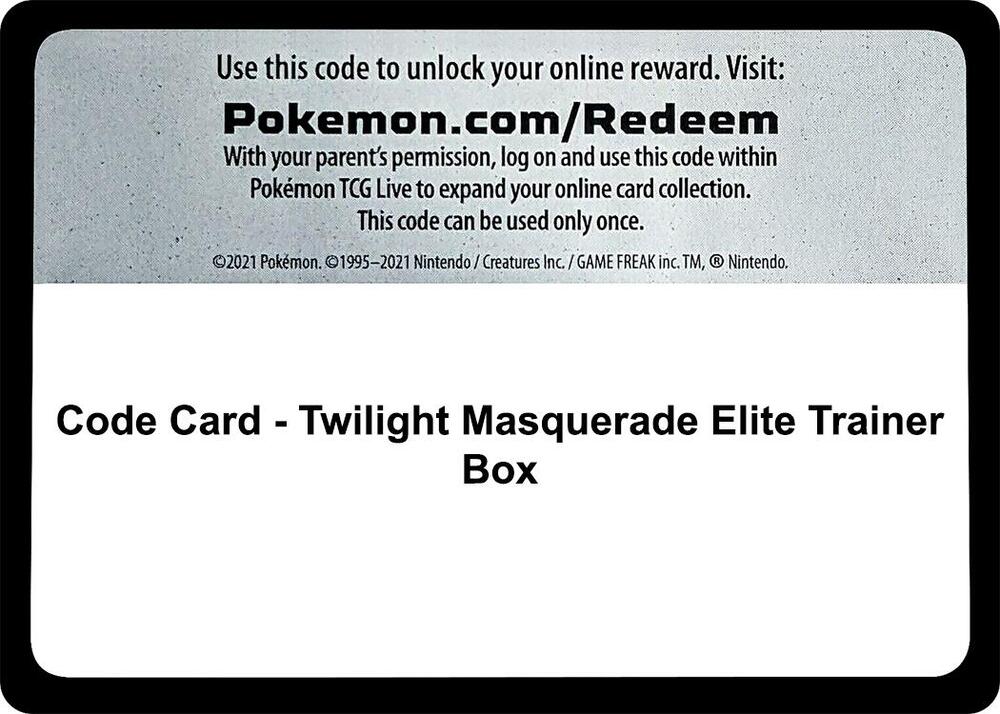 Code Card - Twilight Masquerade Elite Trainer Box [SV06: Twilight Masquerade]