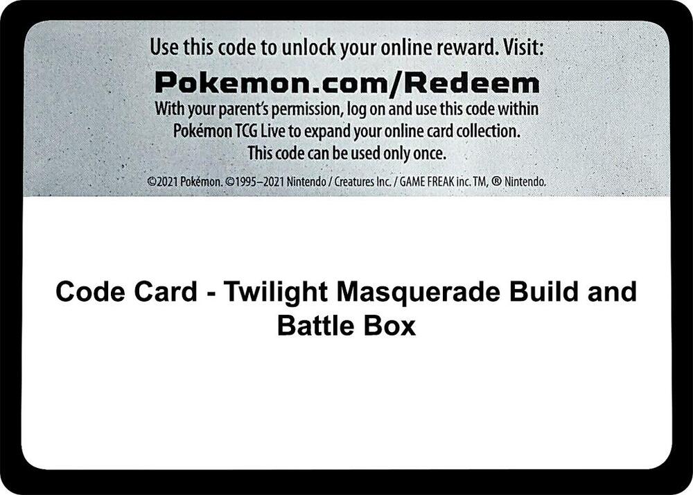 Code Card - Twilight Masquerade Build and Battle Box [SV06: Twilight Masquerade]