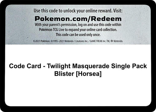 Code Card - Twilight Masquerade Single Pack Blister [Horsea] [SV06: Twilight Masquerade]