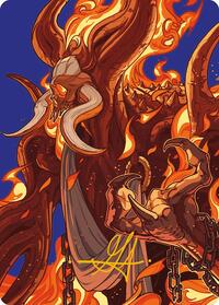 Phlage, Titan of Fire's Fury Art Card (Gold-Stamped Signature) (50) [Art Series: Modern Horizons 3]