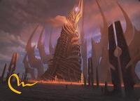 Phyrexian Tower Art Card (Gold-Stamped Signature) (23) [Art Series: Modern Horizons 3]