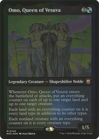 Omo, Queen of Vesuva (Display Commander) - Thick Stock (145) [Commander: Modern Horizons 3]