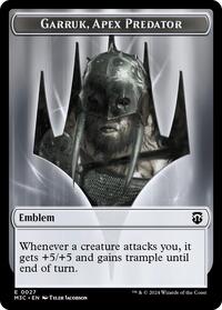 Emblem - Garruk, Apex Predator // Saproling Double-Sided Token (27 // 21) [Commander: Modern Horizons 3]