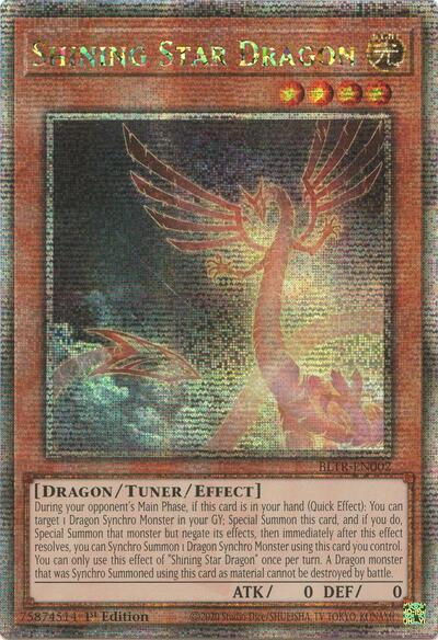 Shining Star Dragon (Quarter Century Secret Rare) (BLTR-EN002) [Battles of Legend: Terminal Revenge]