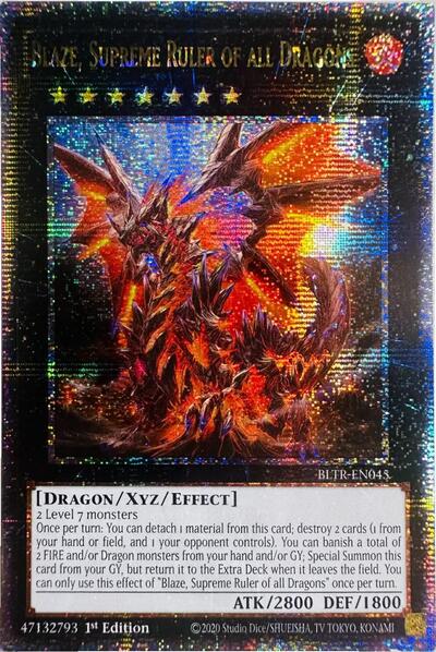 Blaze, Supreme Ruler of all Dragons (Quarter Century Secret Rare) (BLTR-EN045) [Battles of Legend: Terminal Revenge]