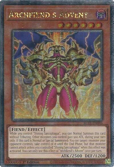 Archfiend's Advent (Quarter Century Secret Rare) (BLTR-EN046) [Battles of Legend: Terminal Revenge]