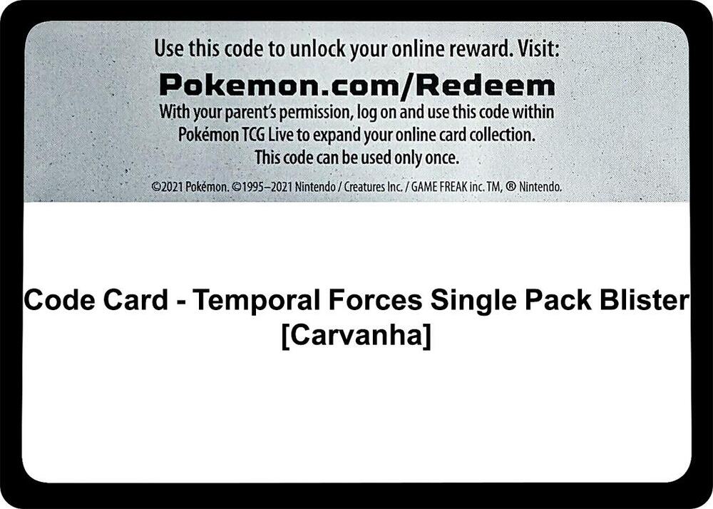Code Card - Temporal Forces Single Pack Blister [Carvanha] [SV05: Temporal Forces]