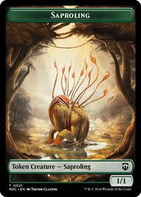 Saproling (Ripple Foil) // Emblem - Garruk, Apex Predator Double-Sided Token (21 // 27) [Commander: Modern Horizons 3]