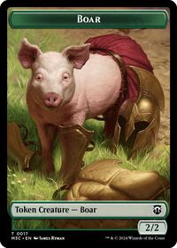 Boar (Ripple Foil) // Forest Dryad Double-Sided Token (17 // 19) [Commander: Modern Horizons 3]